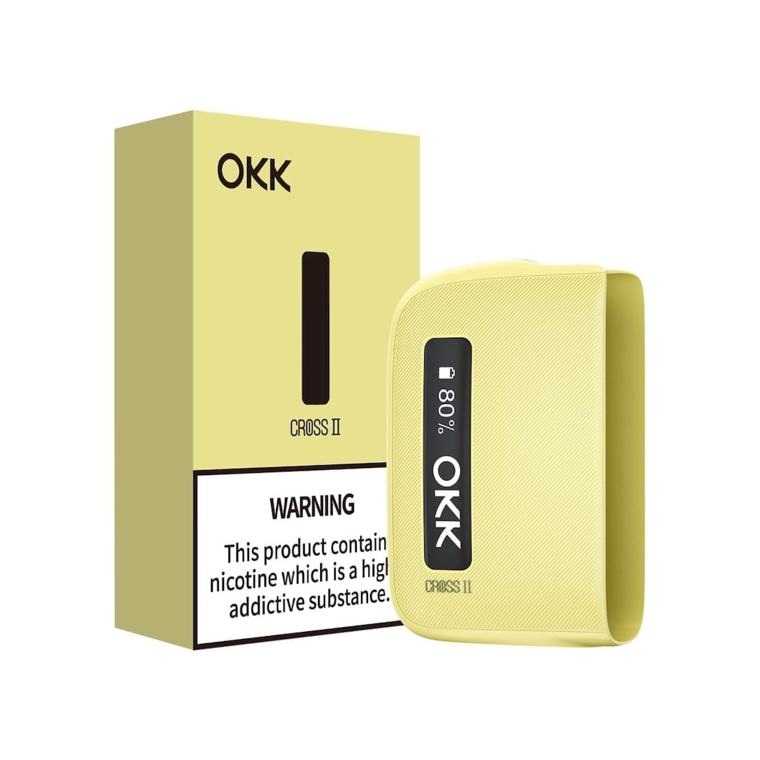 Okk Cross Lemon Yellow with O-LED Screen - Battery - Vape Outlet South Africa