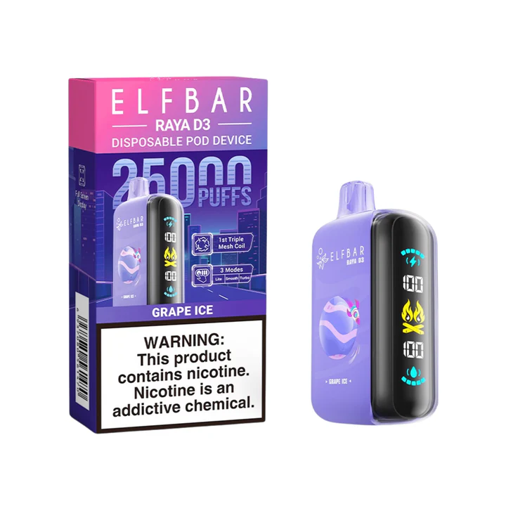 Elfbar Raya D3 25K Grape Ice - 5% Nicotine - Vape Outlet South Africa