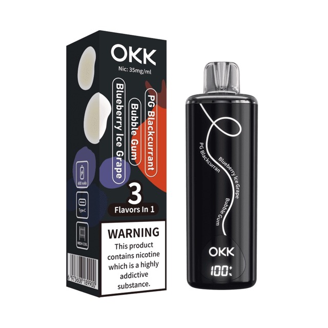 Okk Tripo Pg Blackcurrant - Blueberry Ice Grape - Bubble Gum 